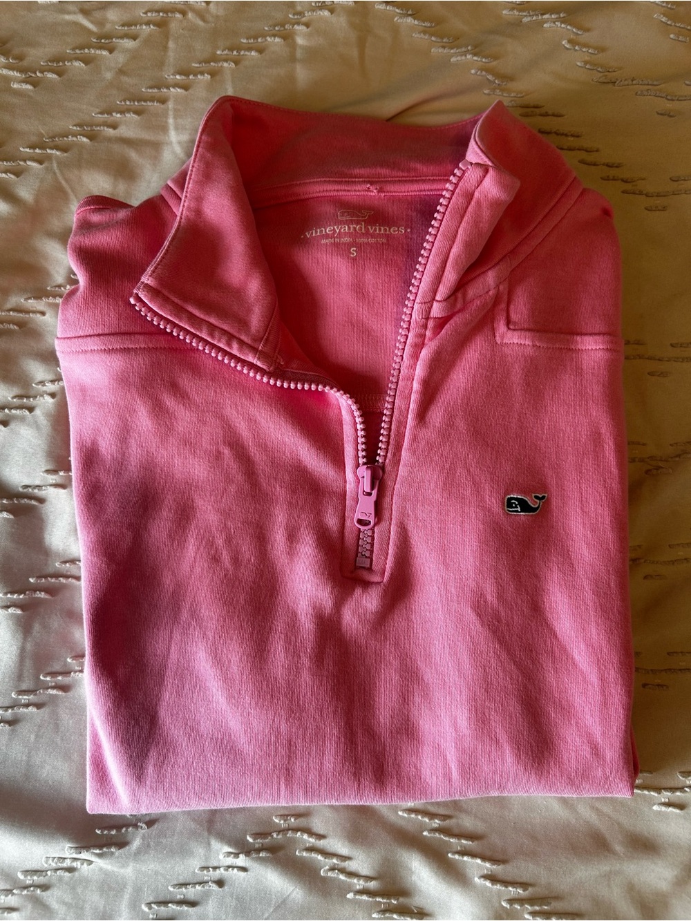 Vineyard Vines Pink Quarter-Zip Cowl Pullover